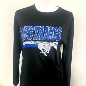 BAW MUSTANGS Men’s Long Sleeve Shirt Black Size SM